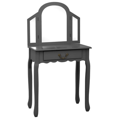 Tavolo Da Trucco Con Sgabello 65X36X128 Cm Paulownia E Mdf