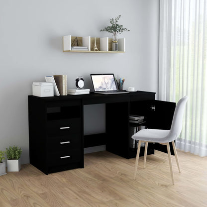 Scrivania Nera 140X50X76 Cm In Truciolato
