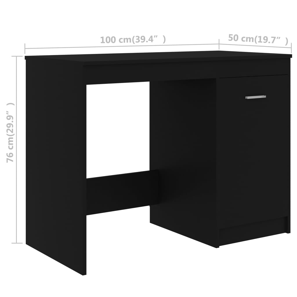 Scrivania Nera 140X50X76 Cm In Truciolato