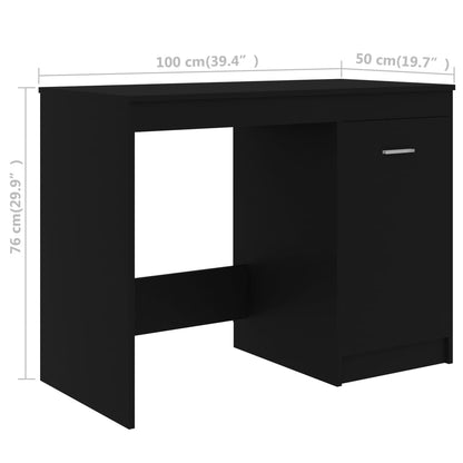 Scrivania Nera 140X50X76 Cm In Truciolato