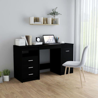 Scrivania Nera 140X50X76 Cm In Truciolato
