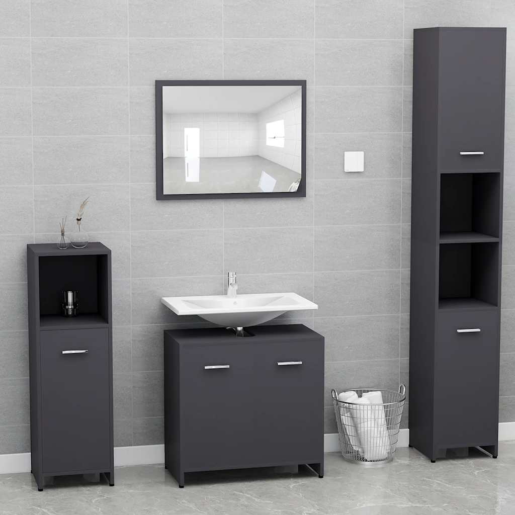 Mobile Da Bagno Con Specchio In Legno Multistrato