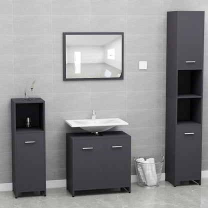 Mobile Da Bagno Con Specchio In Legno Multistrato
