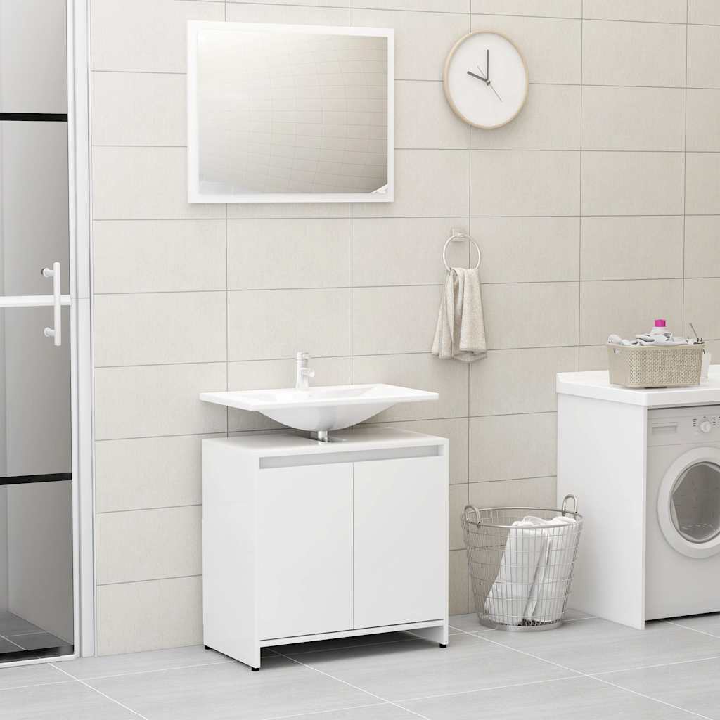Set Mobili Da Bagno 2 Pz In Legno Multistrato