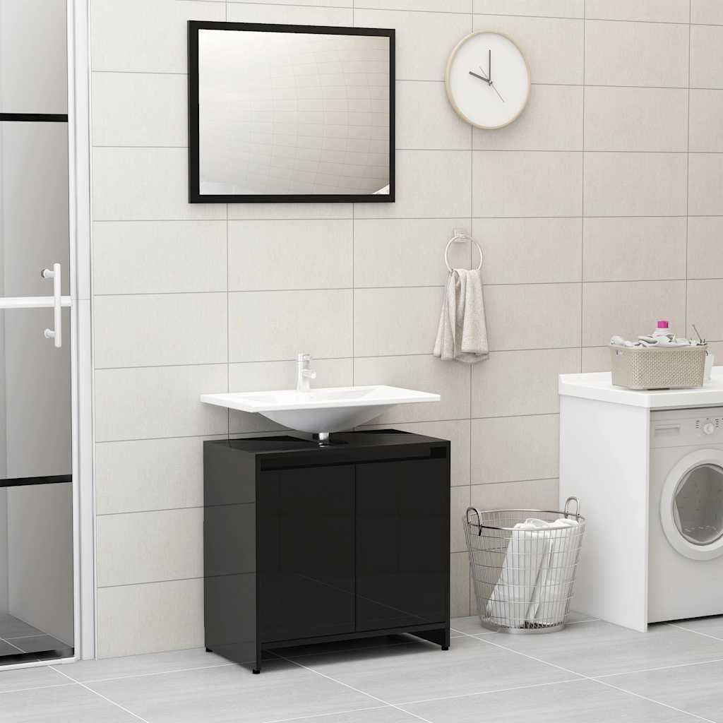 Set Mobili Da Bagno 2 Pz In Legno Multistrato