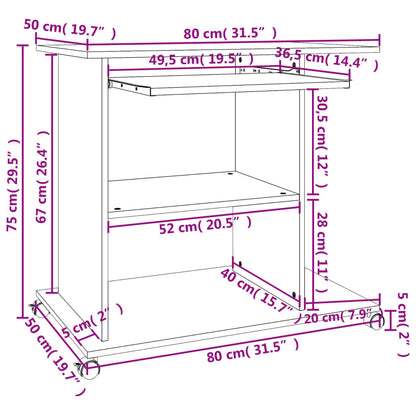 Scrivania Computer 80X50X75 Cm Legno Multistrato
