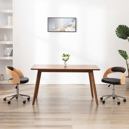 Sedia Da Ufficio Girevole In Legno Piegato E Tessuto