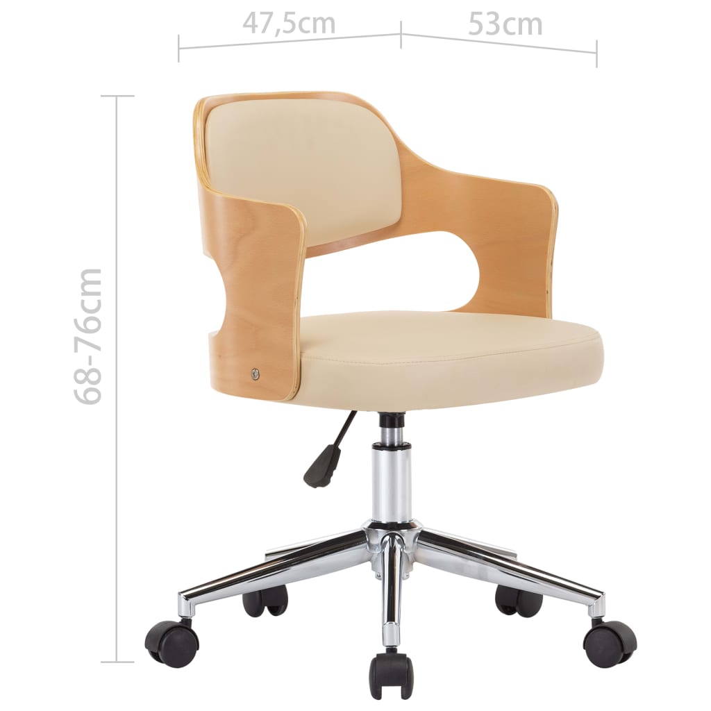 Sedia Da Ufficio Girevole In Legno Piegato E Similpelle