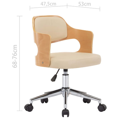 Sedia Da Ufficio Girevole In Legno Piegato E Similpelle