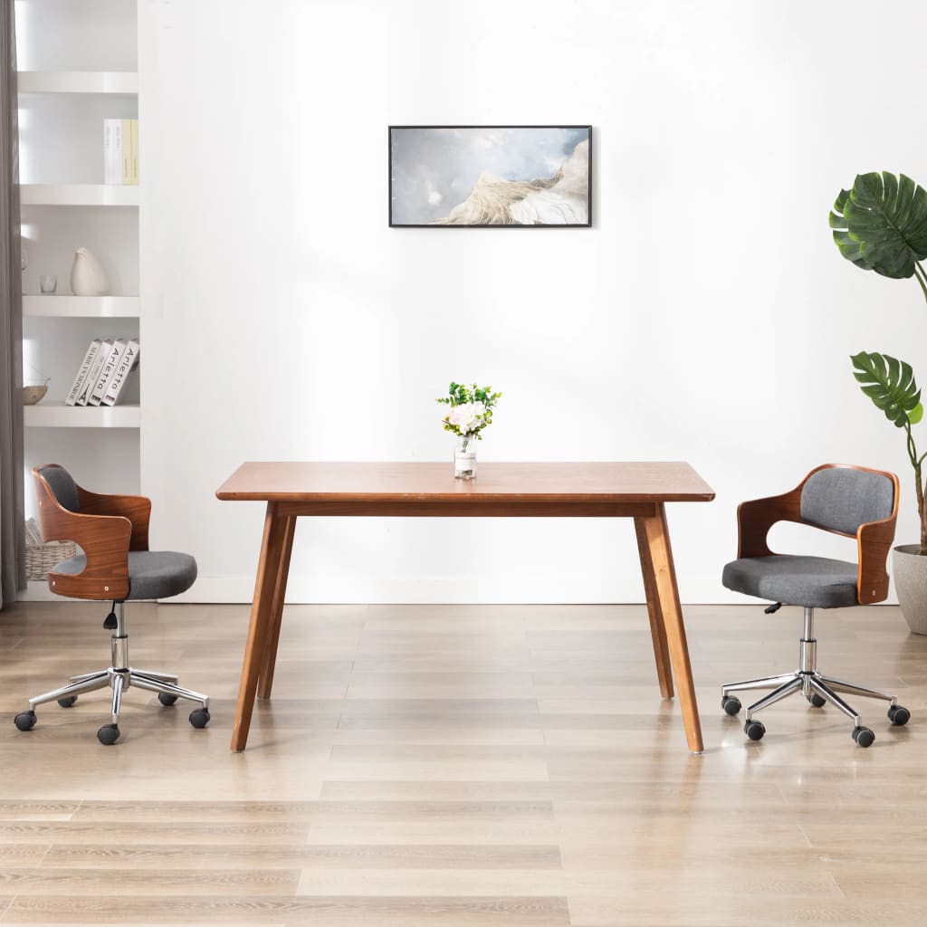 Sedia Da Ufficio Girevole In Legno Piegato E Similpelle