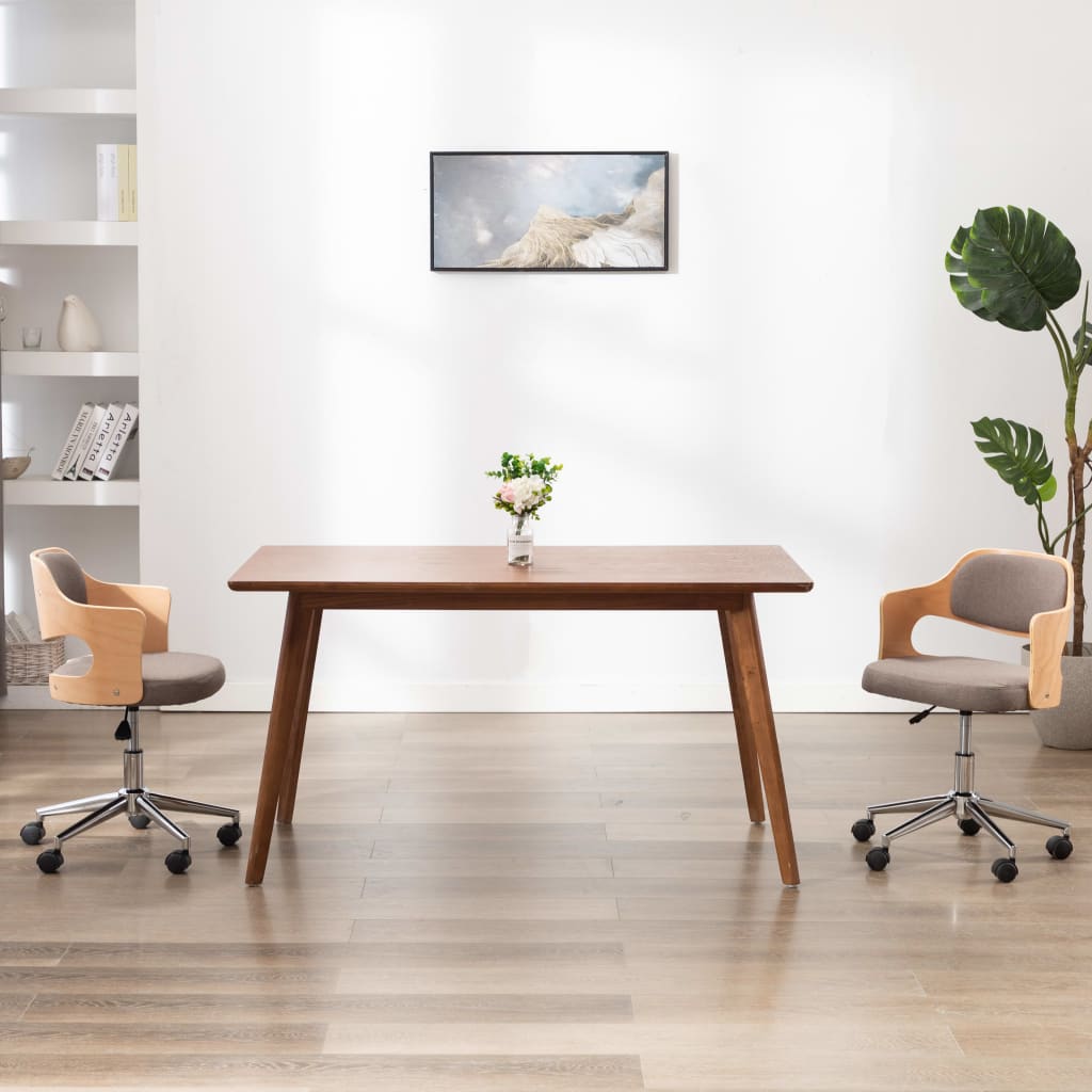 Sedia Da Ufficio Girevole In Legno Piegato E Similpelle