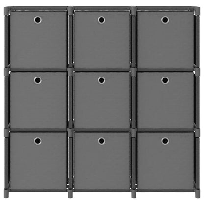 Mobile Per 9 Scatole A Cubo 103X30X107,5 Cm In Tessuto Grigio