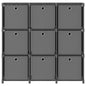 Mobile Per 9 Scatole A Cubo 103X30X107,5 Cm In Tessuto Grigio
