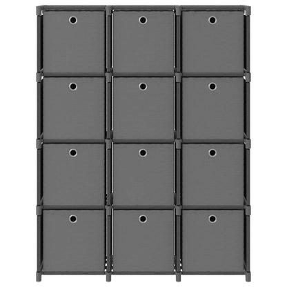 Mobile Per 9 Scatole A Cubo 103X30X107,5 Cm In Tessuto Grigio