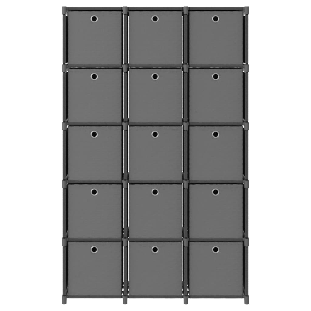 Mobile Per 9 Scatole A Cubo 103X30X107,5 Cm In Tessuto Grigio