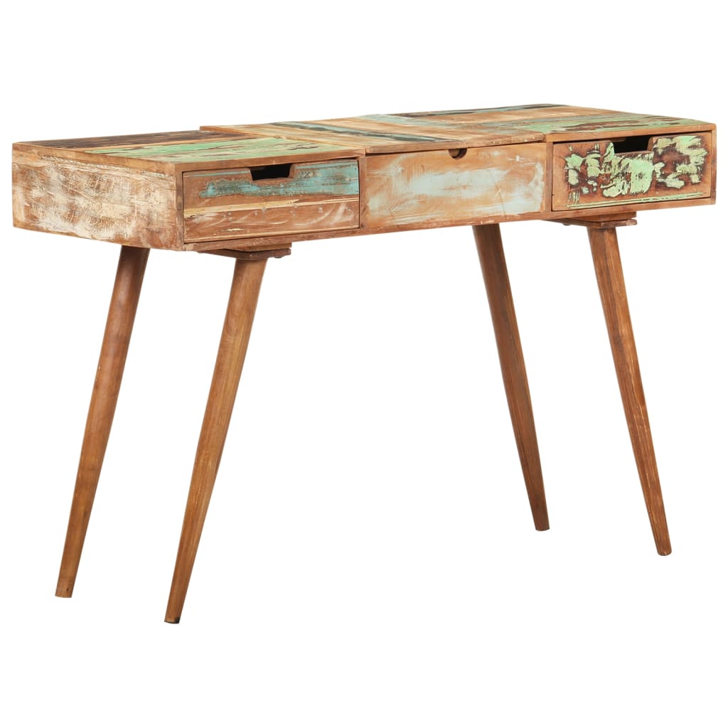 Tavolo Da Trucco Con Specchio 112X45X76 Cm Massello Di Recupero