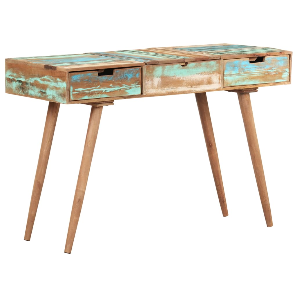 Tavolo Da Trucco Con Specchio 112X45X76 Cm Massello Di Recupero