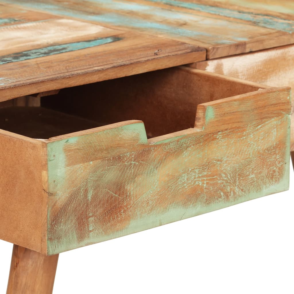 Tavolo Da Trucco Con Specchio 112X45X76 Cm Massello Di Recupero