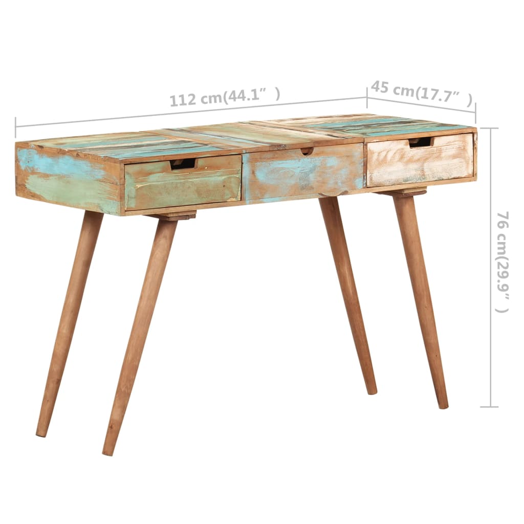 Tavolo Da Trucco Con Specchio 112X45X76 Cm Massello Di Recupero