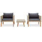 Set Divani Da Giardino 3 Pz Con Cuscini In Polyrattan