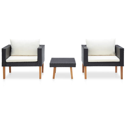 Set Divani Da Giardino 3 Pz Con Cuscini In Polyrattan