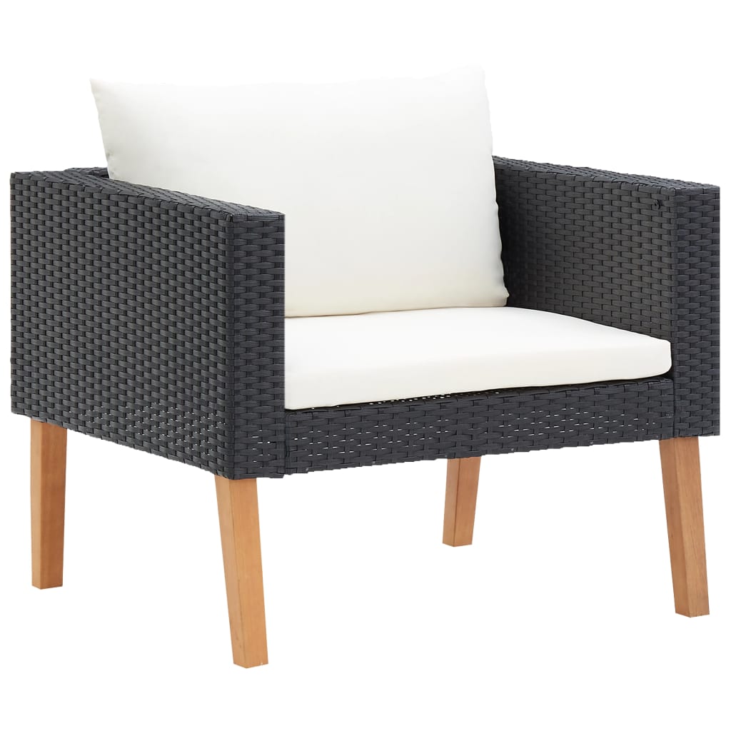 Set Divani Da Giardino 3 Pz Con Cuscini In Polyrattan