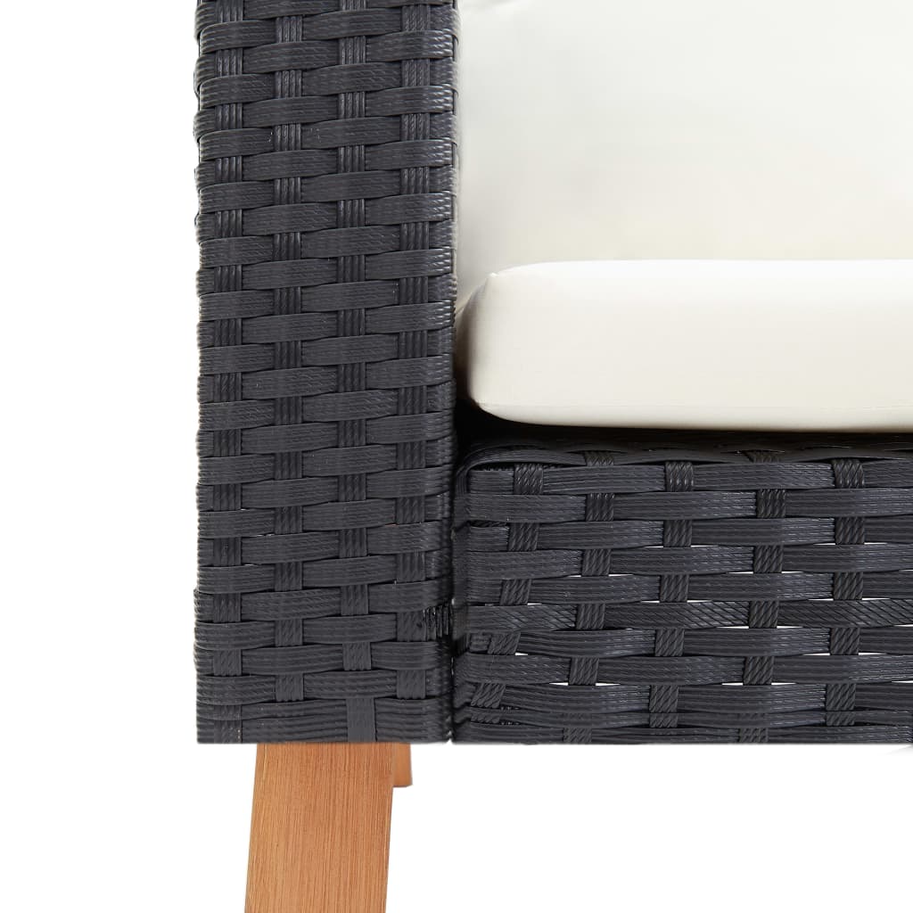 Set Divani Da Giardino 3 Pz Con Cuscini In Polyrattan