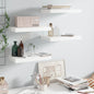Scaffali A Parete 2 Pz 120X23,5X3,8 Cm In Mdf Bianco Lucido