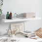 Scaffali A Parete 2 Pz 120X23,5X3,8 Cm In Mdf Bianco Lucido