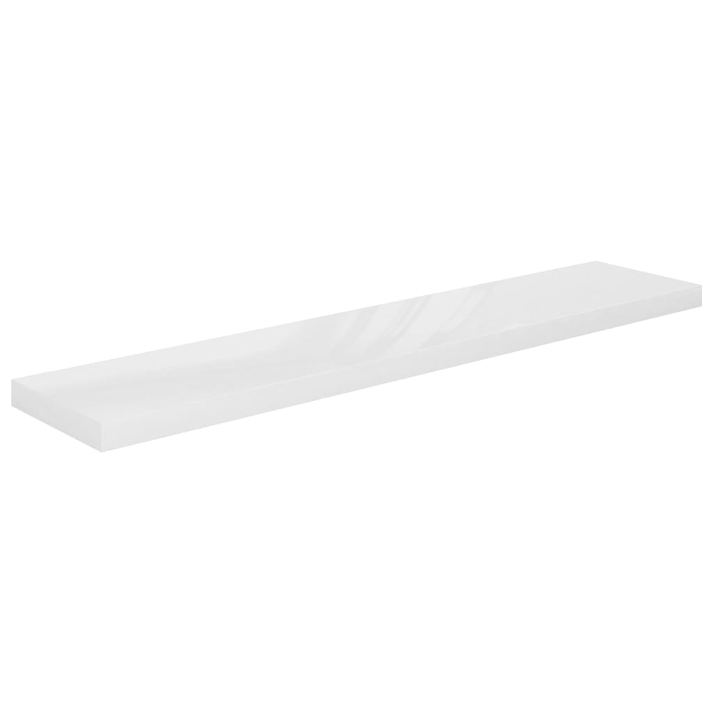 Scaffali A Parete 2 Pz 120X23,5X3,8 Cm In Mdf Bianco Lucido