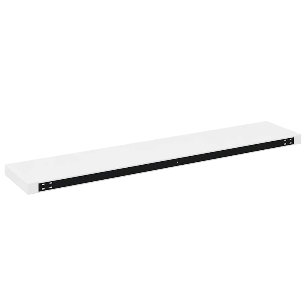 Scaffali A Parete 2 Pz 120X23,5X3,8 Cm In Mdf Bianco Lucido