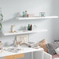 Scaffali A Parete 2 Pz 120X23,5X3,8 Cm In Mdf Bianco Lucido