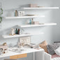 Scaffali A Parete 2 Pz 120X23,5X3,8 Cm In Mdf Bianco Lucido
