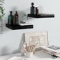 Scaffali A Parete 2 Pz 60X23,5X3,8 Cm In Mdf Nero Lucido
