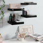 Scaffali A Parete 2 Pz 60X23,5X3,8 Cm In Mdf Nero Lucido