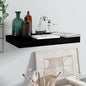 Scaffali A Parete 2 Pz 60X23,5X3,8 Cm In Mdf Nero Lucido