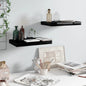 Scaffali A Parete 2 Pz 60X23,5X3,8 Cm In Mdf Nero Lucido