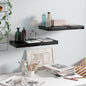 Scaffali A Parete 2 Pz 60X23,5X3,8 Cm In Mdf Nero Lucido