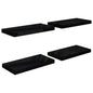 Scaffali A Parete 2 Pz 60X23,5X3,8 Cm In Mdf Nero Lucido