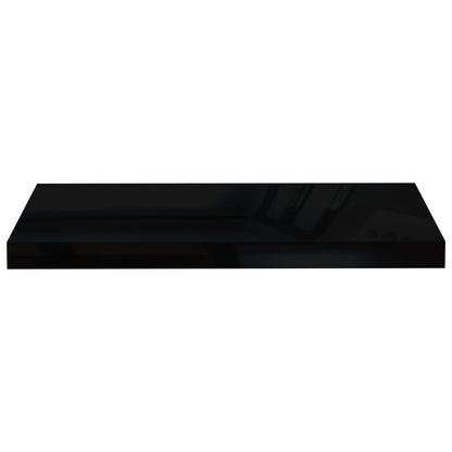 Scaffali A Parete 2 Pz 60X23,5X3,8 Cm In Mdf Nero Lucido