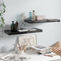 Scaffali A Parete 2 Pz 60X23,5X3,8 Cm In Mdf Nero Lucido