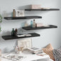 Scaffali A Parete 2 Pz 60X23,5X3,8 Cm In Mdf Nero Lucido