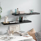 Scaffali A Parete 2 Pz 60X23,5X3,8 Cm In Mdf Nero Lucido