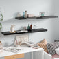 Scaffali A Parete 2 Pz 60X23,5X3,8 Cm In Mdf Nero Lucido
