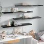 Scaffali A Parete 2 Pz 60X23,5X3,8 Cm In Mdf Nero Lucido