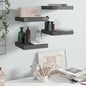 Scaffali A Parete 4 Pz 90X23,5X3,8 Cm In Mdf Grigio Lucido