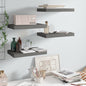 Scaffali A Parete 4 Pz 90X23,5X3,8 Cm In Mdf Grigio Lucido