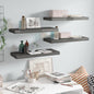 Scaffali A Parete 4 Pz 90X23,5X3,8 Cm In Mdf Grigio Lucido