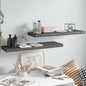 Scaffali A Parete 4 Pz 90X23,5X3,8 Cm In Mdf Grigio Lucido