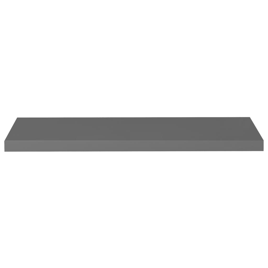 Scaffali A Parete 4 Pz 90X23,5X3,8 Cm In Mdf Grigio Lucido
